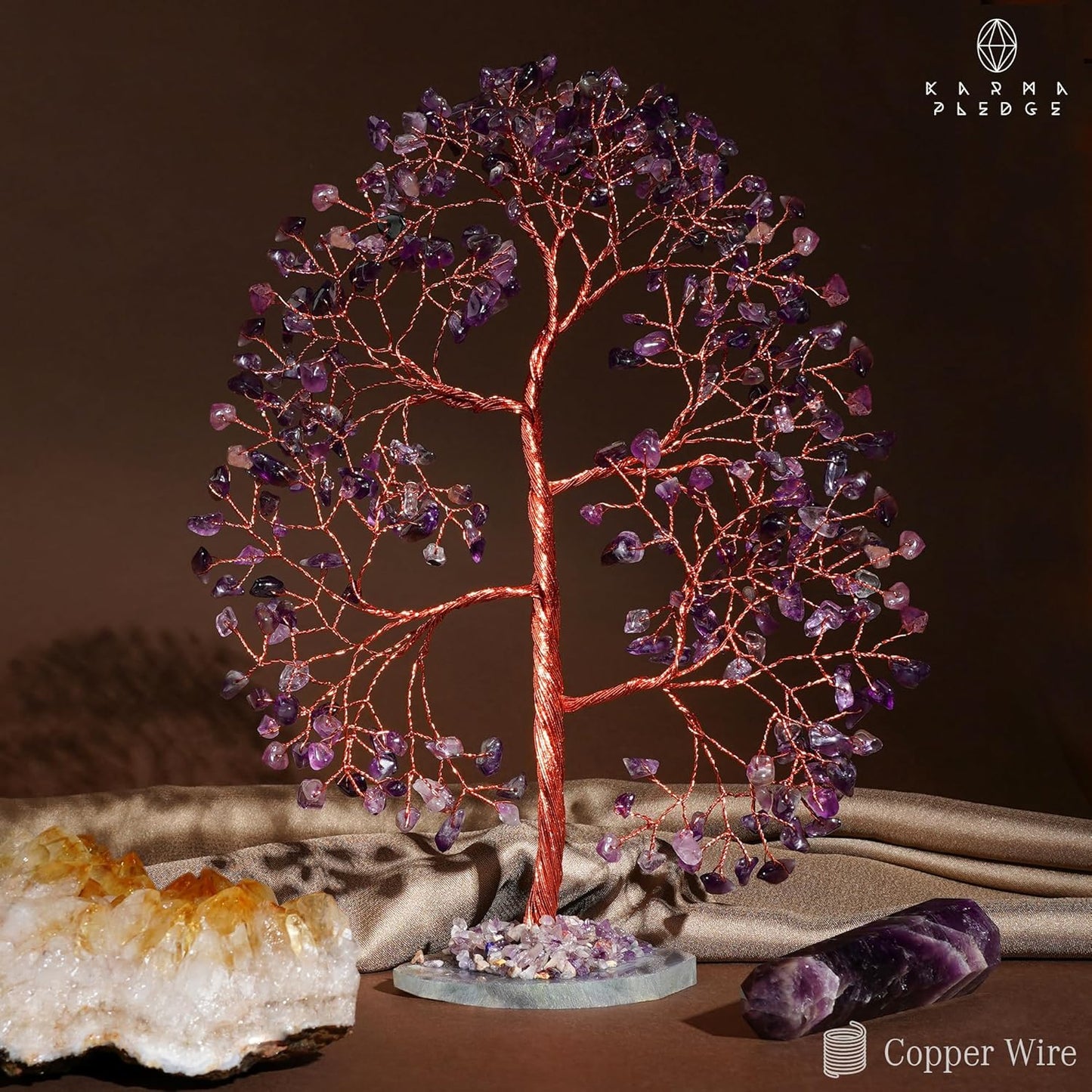 Crystal Trees for Home and Office Decoration, Amethyst Chakra Healing Crystals Feng Shui Handmade Trees for Positive Energy, Money, Good Luck, Christmas Decor, Birthday Gifts for Women, Mom