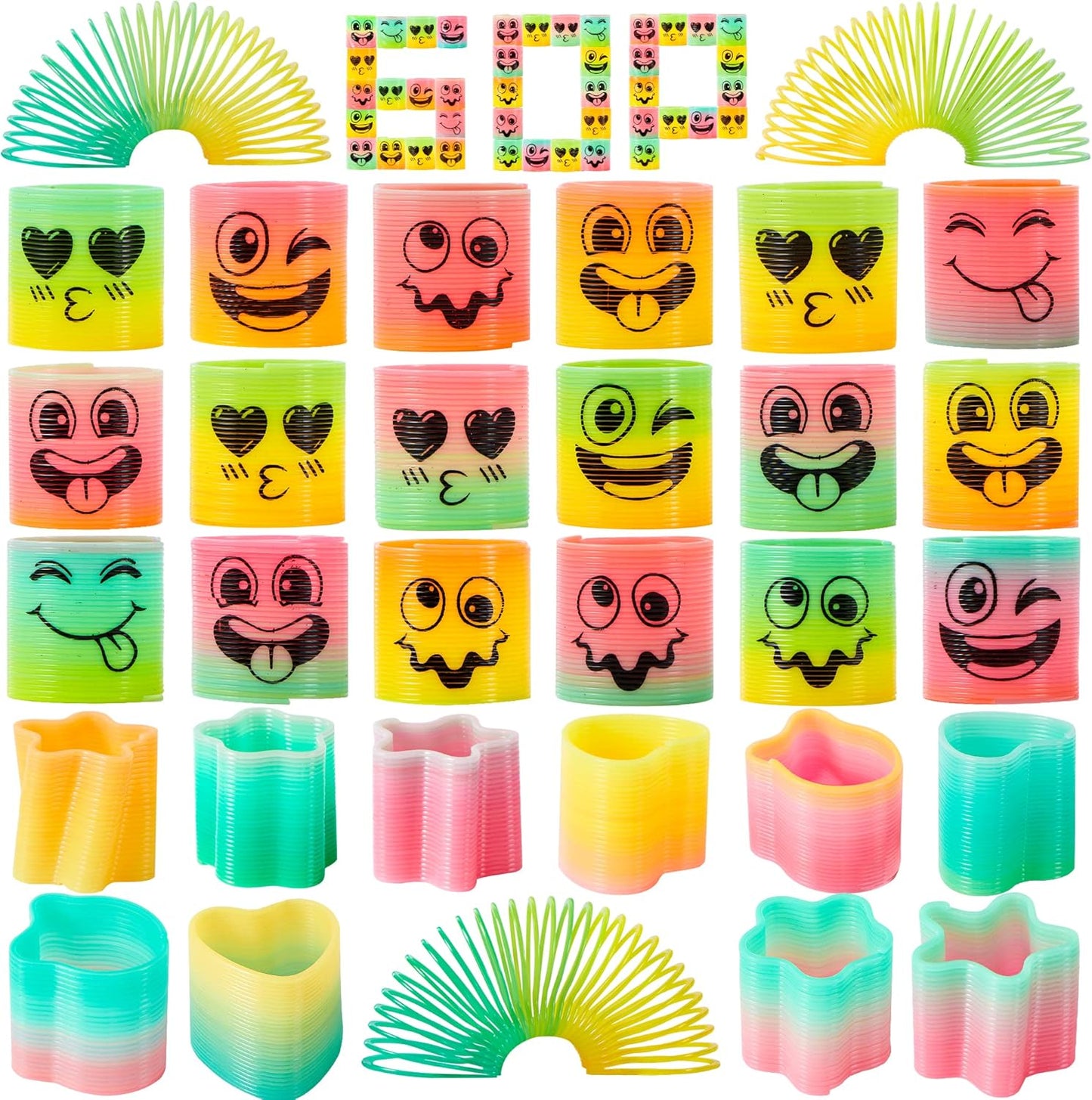JOYIN 120 Pcs Spring Rainbow Party Favor, Mini Plastic Coil Spring Toy, Fidget Stress Coil Mini Springs Bulk Toys for Carnival Prize Birthday, Goodie Bag Stuffers