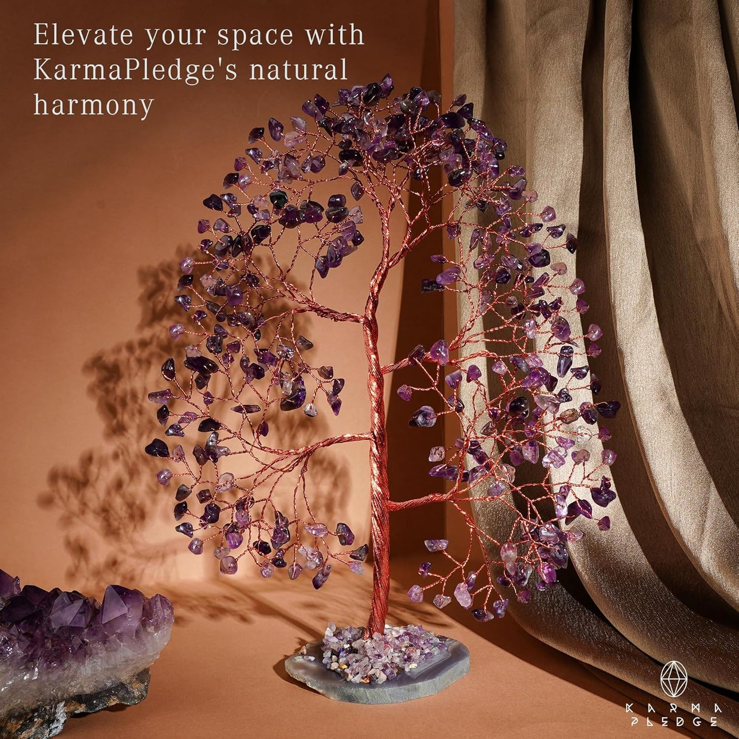 Crystal Trees for Home and Office Decoration, Amethyst Chakra Healing Crystals Feng Shui Handmade Trees for Positive Energy, Money, Good Luck, Christmas Decor, Birthday Gifts for Women, Mom