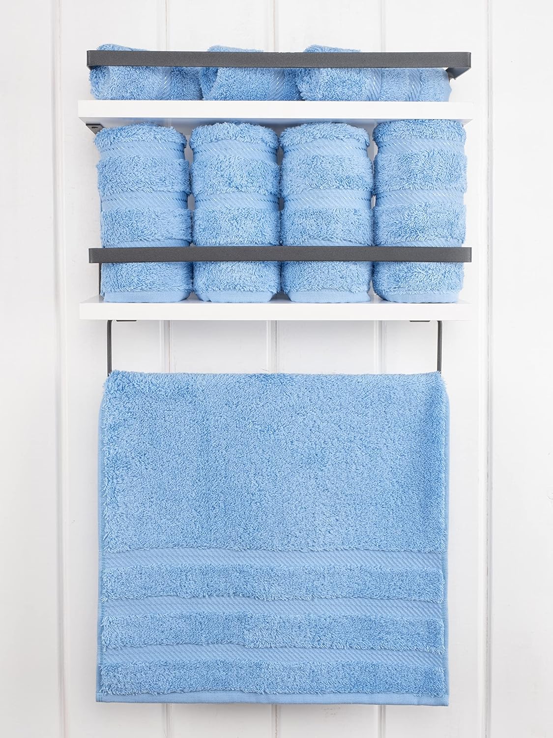 American Soft Linen Luxury Hand Towels for Bathroom, 600 GSM 100% Cotton Turkish 4 Piece Hand Towel Set, 600 GSM Hand Face Towels for Kitchen, Sky Blue Hand Towels