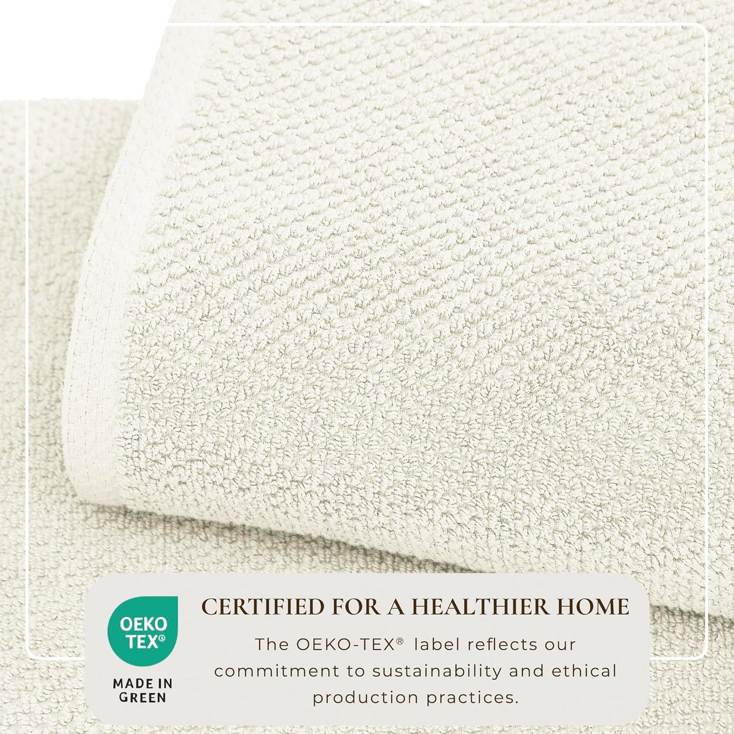 Great Bay Home Ivory Hand Towels - 100% Cotton 6 Pack 26x16 Hand Towel Set - Absorbent, Quick-Drying, Durable Towels for Handroom Decor - Low-Twist, Two-Ply Fibers