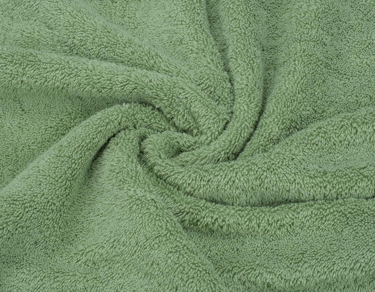 American Soft Linen Luxury 6 Piece Towel Set, 2 Bath Towels 2 Hand Towel 2 Washcloths, 600 GSM 100% Cotton Turkish Towels for Bathroom, Sage Green Towel Sets