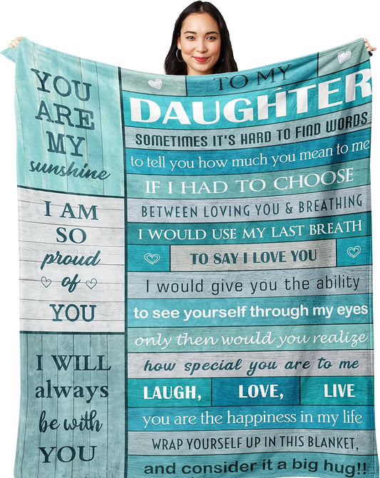 Daughter Gift from Mom Dad, Daughters Birthday Gifts,Gift for Daughter for Christmas Valentines Graduation Mothers Day Blanket 60x50in