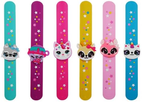 LOCHSOEL Cat Slap Bracelets for Kids- Silicone Wristbands Adjustable Party Favors, Classroom Prizes, Carnival Games - Birthday Gifts for Boys & Girls‌(6Pack)