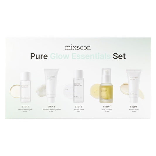 mixsoon Pure Glow Essentials Set, 5-Step Skincare Kit, Gentle & Hydrating, For All Skin Types, 5 Items Korean Glass Skin Care 29.57 Fl. Oz.