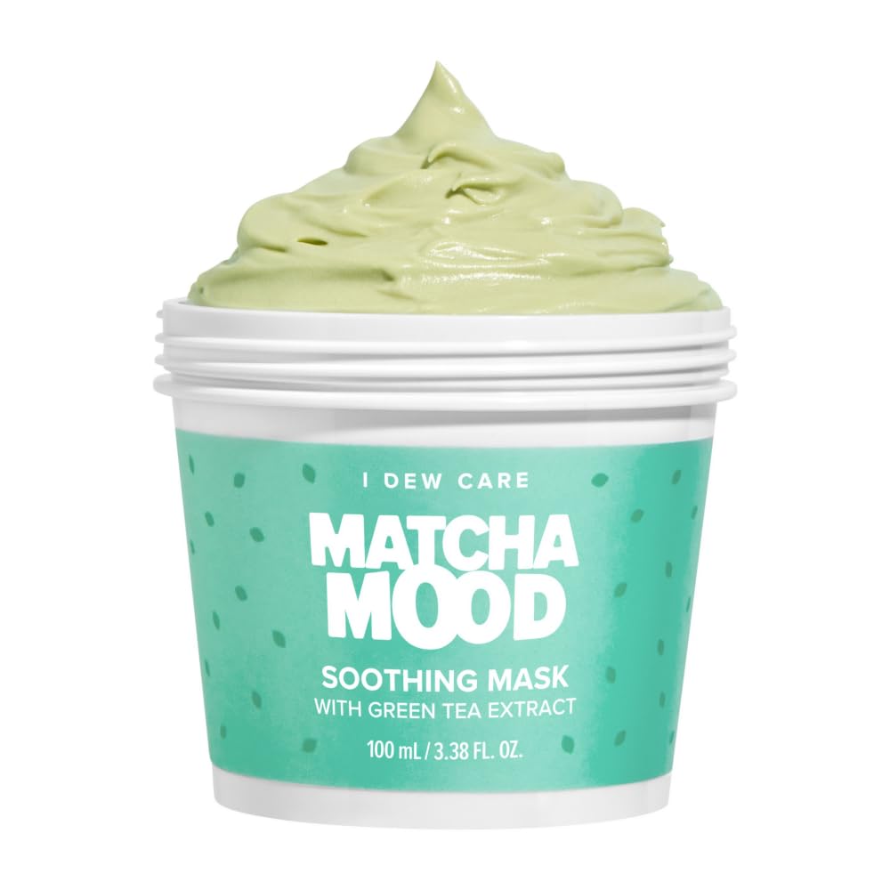 I Dew Care Wash-Off Mask - Matcha Mood | Korean Facial Soothing Green Tea Skincare for Dry and Sensitized Skin, Korean Face Mask Skin Care for Face, 3.38 Oz
