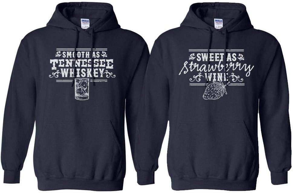 Whiskey and Wine Country Couples His & Hers Duo Matching Hoodie Sweatshirt Unisex