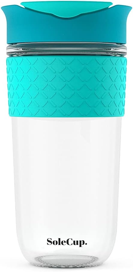 Large Travel Mug - Reusable Insulated Coffee Mug - 18oz/530ml BPA-Free Hot Drink Travel Mug with Lid & Silicone Band (Blue)
