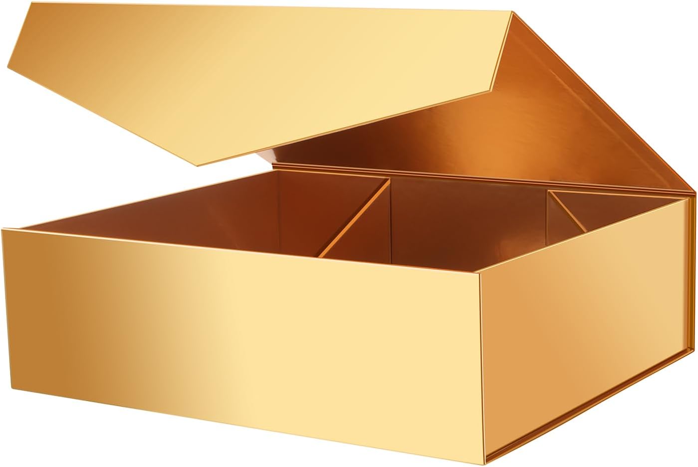Extra Large Gift Box with Lid - 16.3x14.2x5 Inches, Gold, Bridesmaid and Christmas Magnetic Box for Clothes and Large Gifts