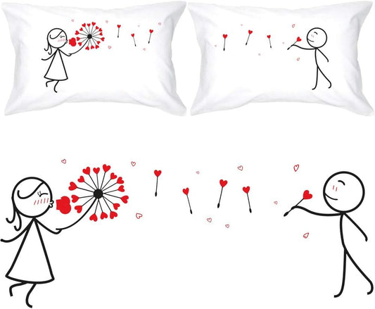 BoldLoft My Heart is All Yours Couples Pillowcases-Gifts for Him, Boyfriend, Husband, Anniversary, Christmas, Bridal Shower, Engagement, Valentines Pillow Covers, Romantic Home Decor for Couple