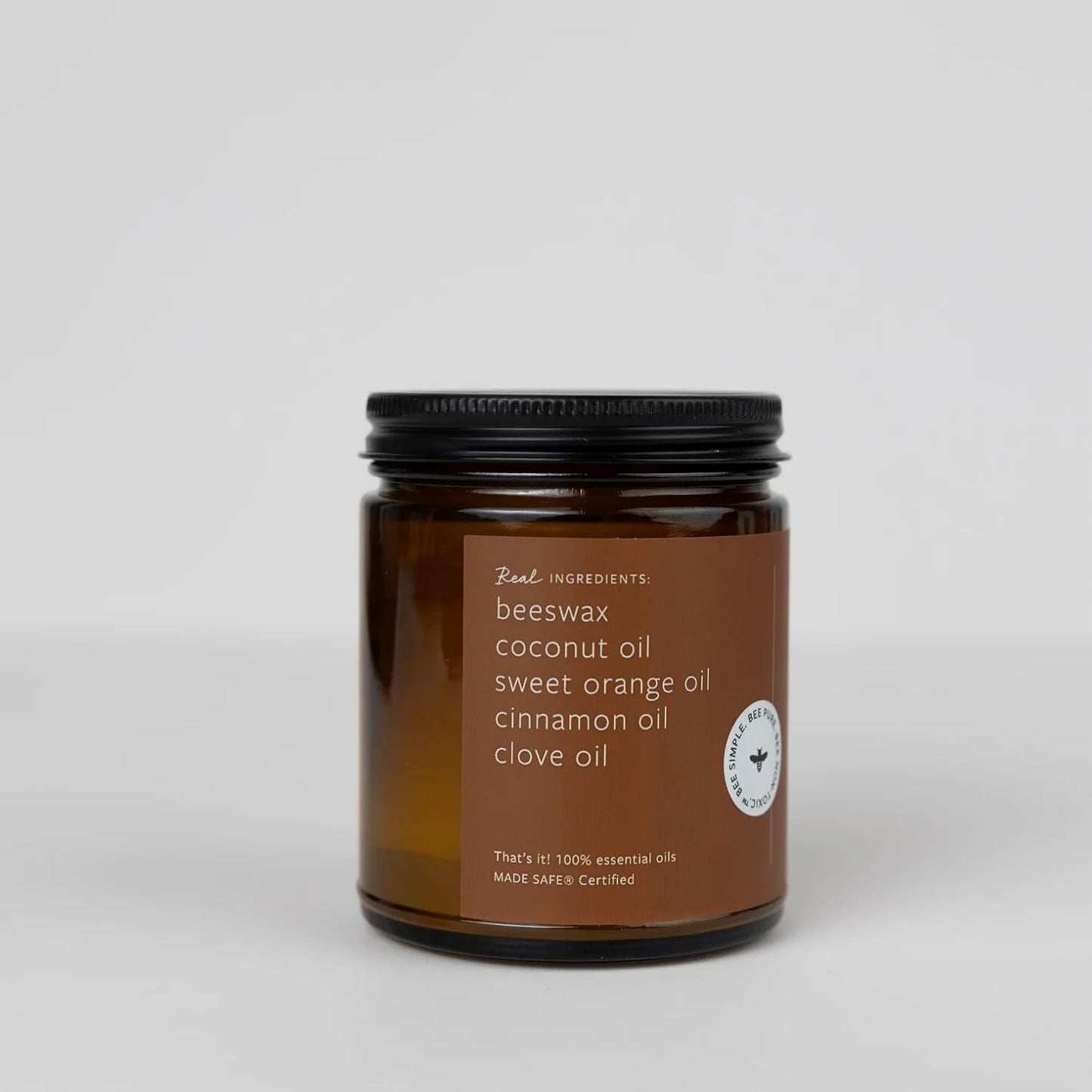 Fontana Candle Co Wood Wick Beeswax Jar Candle, Cinnamon Orange Clove - Made with Coconut Oil & Pure Essential Oils – Clean Burn, Long Lasting and Non-Toxic Candles for Home & Room Decor