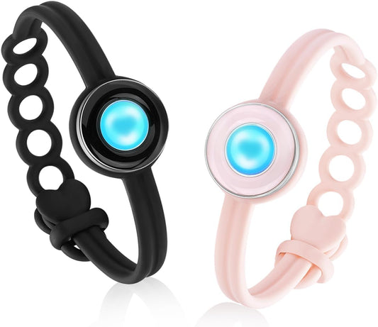 Long Distance Touch Bracelets, Light up & Vibration for Love - Pair of Couples Bracelets Long Distance Relationship Gifts for Girlfriend, Mother-Daughter, Sisters Bluetooth APP Set Up Pairing Jewelry