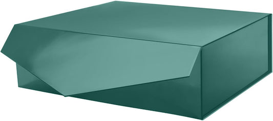 PACKHOME Large Gift Box with Lid 13.5x9x4.1 Inches, Sturdy Collapsible Gift Box with Magnetic Closure (Glossy Dark Green)
