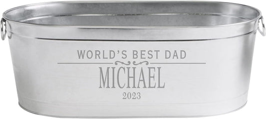 Let's Make Memories Personalized Serve Up Good Times Beverage Tub - Galvanized Drink Tub- w/o Stand