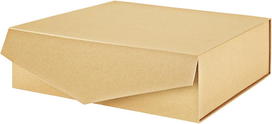 PACKHOME Large Gift Box with Lid 13.5x9x4.1 Inches, Sturdy Collapsible Gift Box with Magnetic Closure (Kraft)