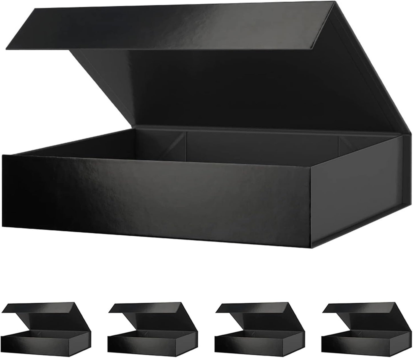 Gift Boxes Black 11x7.8x2.3 Inches, Gift Boxes with Magnetic Closure, Shirt Gift Boxes, Gift Boxes with Lids for Presents, Magnetic Gift Boxes for Wrapping Gifts (5 Pack)