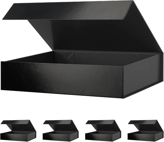 Gift Boxes Black 11x7.8x2.3 Inches, Gift Boxes with Magnetic Closure, Shirt Gift Boxes, Gift Boxes with Lids for Presents, Magnetic Gift Boxes for Wrapping Gifts (5 Pack)