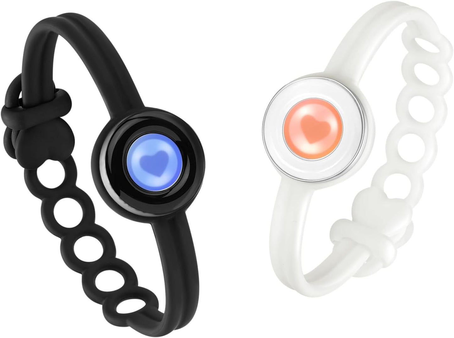 Long Distance Touch Bracelets, Light up & Vibration for Love - Pair of Couples Bracelets Long Distance Relationship Gifts for Girlfriend, Mother-Daughter, Sisters Bluetooth APP Set Up Pairing Jewelry