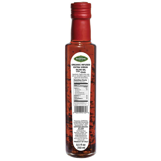 Mantova Organic Chili Flavored Extra Virgin Olive Oil, 8.5 Fl Oz (Pack of 2)
