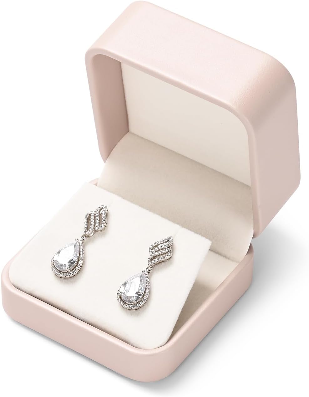 Oirlv Luxury Leather Earring Case Premium Jewelry Box For Earrings Only Luxury Gift Boxes For Jewelry(Pink)