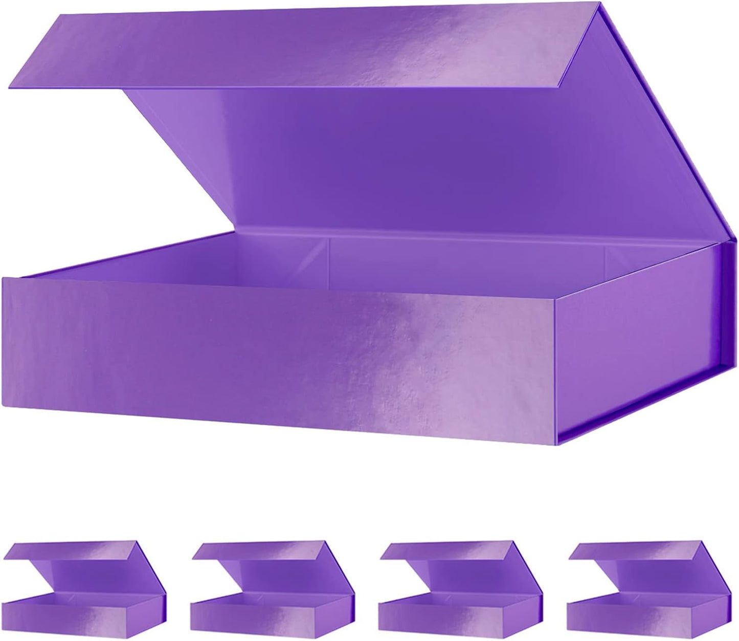 Gift Boxes Purple 11x7.8x2.3 Inches, Gift Boxes with Magnetic Closure, Shirt Gift Boxes, Gift Boxes with Lids for Presents, Magnetic Gift Boxes for Wrapping Gifts (5 Pack)