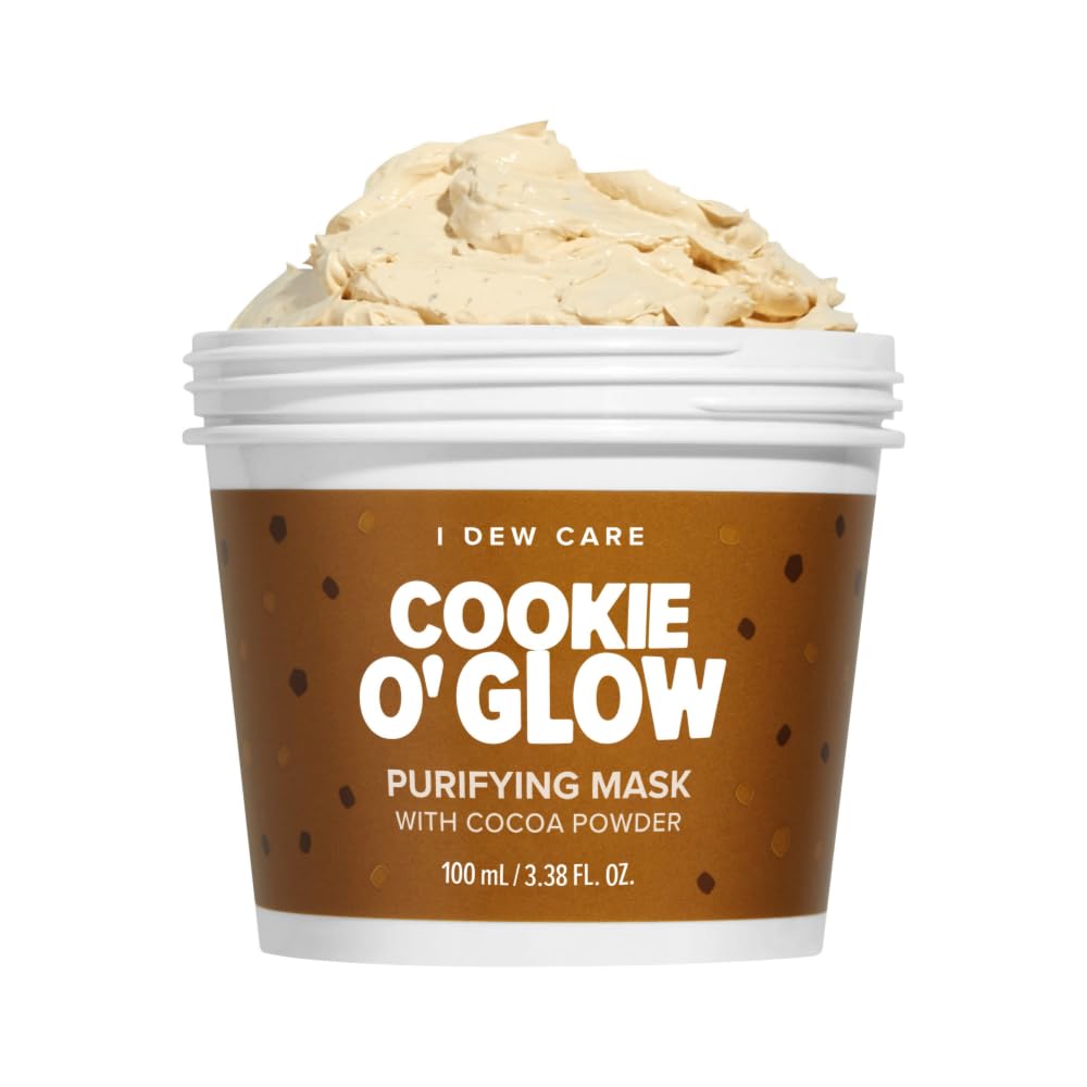 I DEW CARE Wash Off Face Mask - Cookie O' Glow | Hydrating and Purifying for Dry Skin with Cocoa Seed Butter, Korean Facial Mask Skin Care, 3.38 Oz