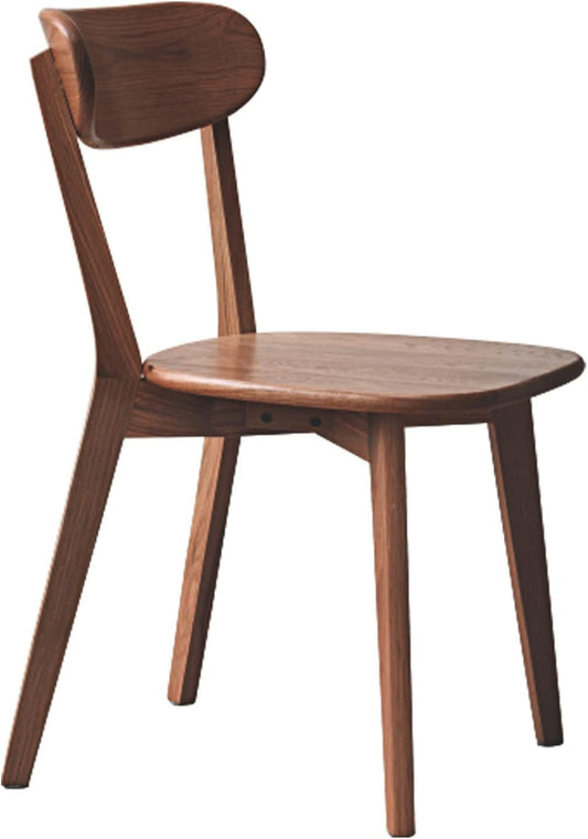100% Solid Oak Wood Dining Room Chairs - Practical Kitchen Chairs - Wood Chair for Dining Room, Kitchen (1, Walnut)