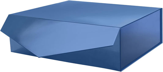 PACKHOME Large Gift Box with Lid 13.5x9x4.1 Inches, Sturdy Collapsible Gift Box with Magnetic Closure (Glossy Navy)