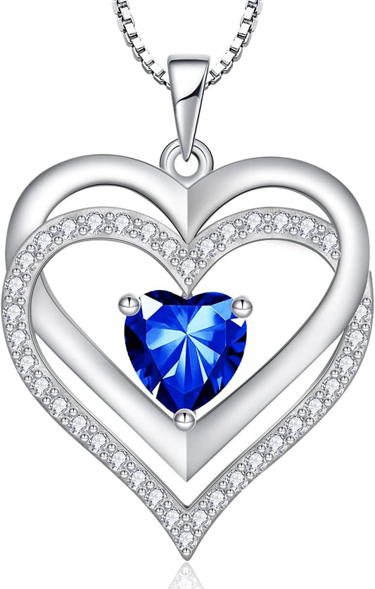 RIVIKO Infinity Heart Symbol Necklace for Women 925 Sterling Silver Love Heart Pendant Valentine's Day Mother's Day Anniversary Birthday Christmas Jewelry Gifts for Women Mom Wife Sister Her Friends