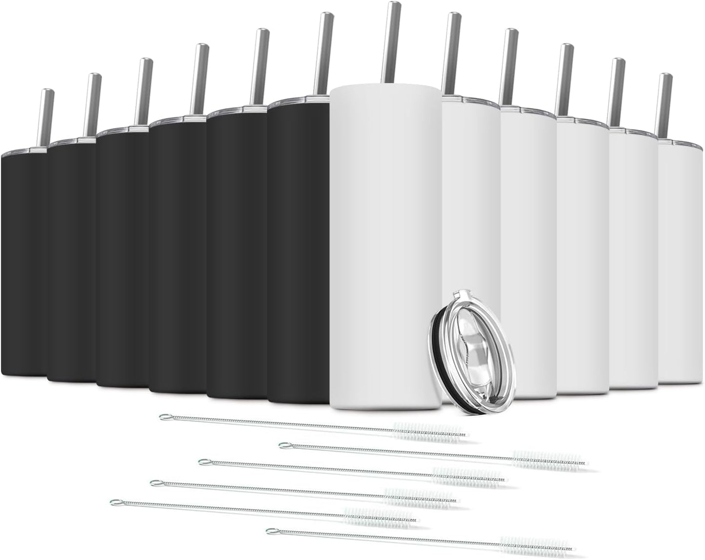 Tumbler with Straw and Lid, Insulated Coffee Travel Mug Tumbler 20 oz Stainless Steel Double Wall Reusable for Iced Drink, Women and Men Gift, Home Office, Outdoor