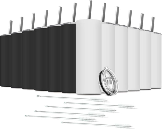 Tumbler with Straw and Lid, Insulated Coffee Travel Mug Tumbler 20 oz Stainless Steel Double Wall Reusable for Iced Drink, Women and Men Gift, Home Office, Outdoor