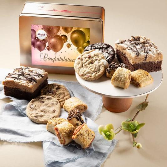 Congratulations Food Gift Baskets for Women, Men, Mom, Dad, Son, Daughter, Siblings, Friends & Co-Workers Gourmet Food Gifts By Dulcet Gift Baskets