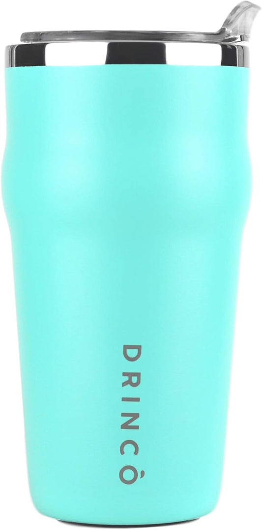 Drinco 20oz Stainless Steel Tumbler, Vacuum Insulated Tumbler Pint Glass Beer Mug with Built-in Bottle Opener, THOR (20oz Beer Tumbler, Aquamarine)