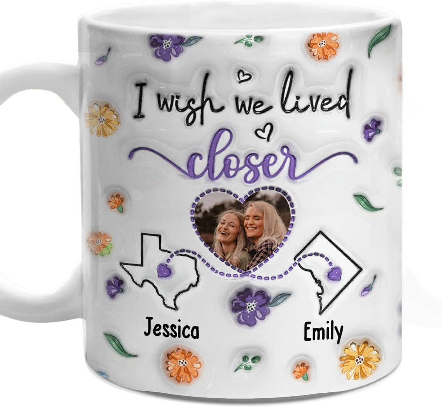 DOPTIKA True Friends Are Never Apart Personalized Photo 2D Coffee Mug, Anniversary & Birthday Gifts For Women, Long Distance & Sister Gifts