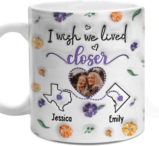 DOPTIKA True Friends Are Never Apart Personalized Photo 2D Coffee Mug, Anniversary & Birthday Gifts For Women, Long Distance & Sister Gifts