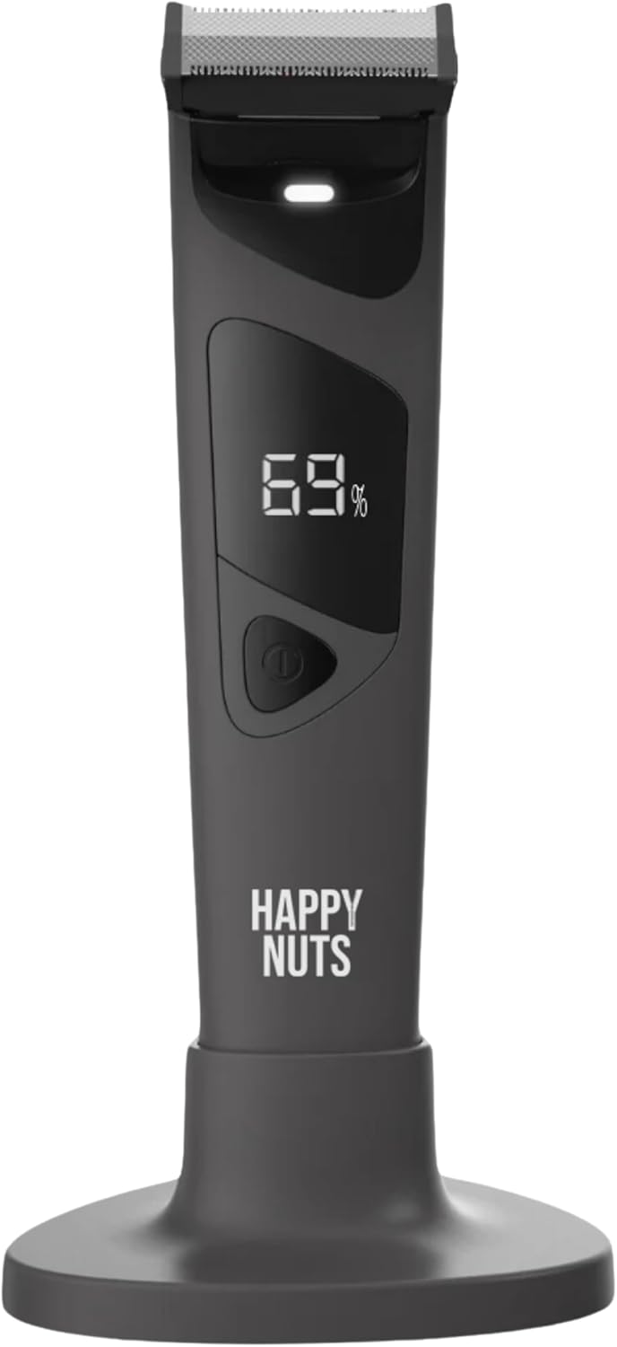 HAPPY NUTS The Ballber Pro Electric Groin & Body Hair Trimmer for Men - Mens Body Groomer Kit for Privates - Waterproof Shaver for Hard to Reach Areas