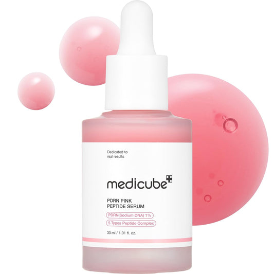 medicube Salmon DNA PDRN Pink Peptide Serum, Pink glow serum, Peptide, Niacinamide, Hydrating & Moisturizing & Firming, Uneven Skin Tone, Korean Skincare | 1.01 fl.oz. (1.01 fl.oz., Salmon DNA PDRN)