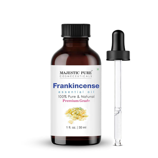 Majestic Pure Frankincense Essential Oil with Glass Dropper - 1 Fl Oz - 100% Pure and Natural Frankincense Oil - Premium Grade Essential Oils for Diffuser, Aromatherapy, Soap and Candle Making