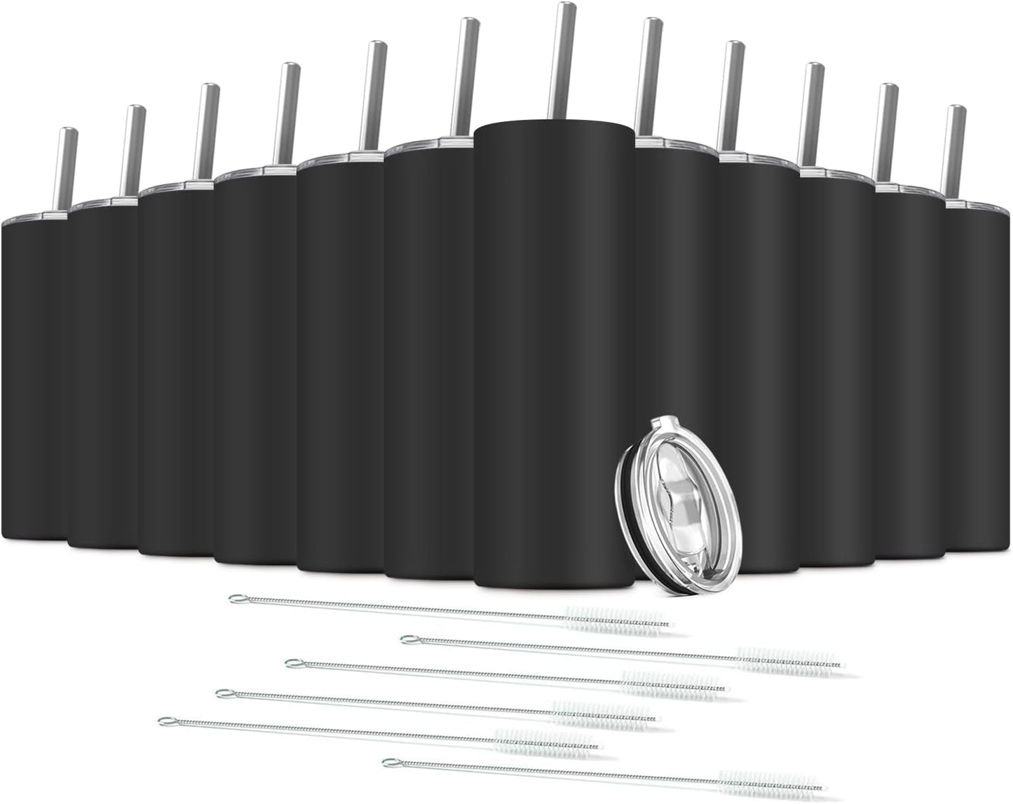 Tumbler with Straw and Lid, Insulated Coffee Travel Mug Tumbler 20 oz Stainless Steel Double Wall Reusable for Iced Drink, Women and Men Gift, Home Office, Outdoor