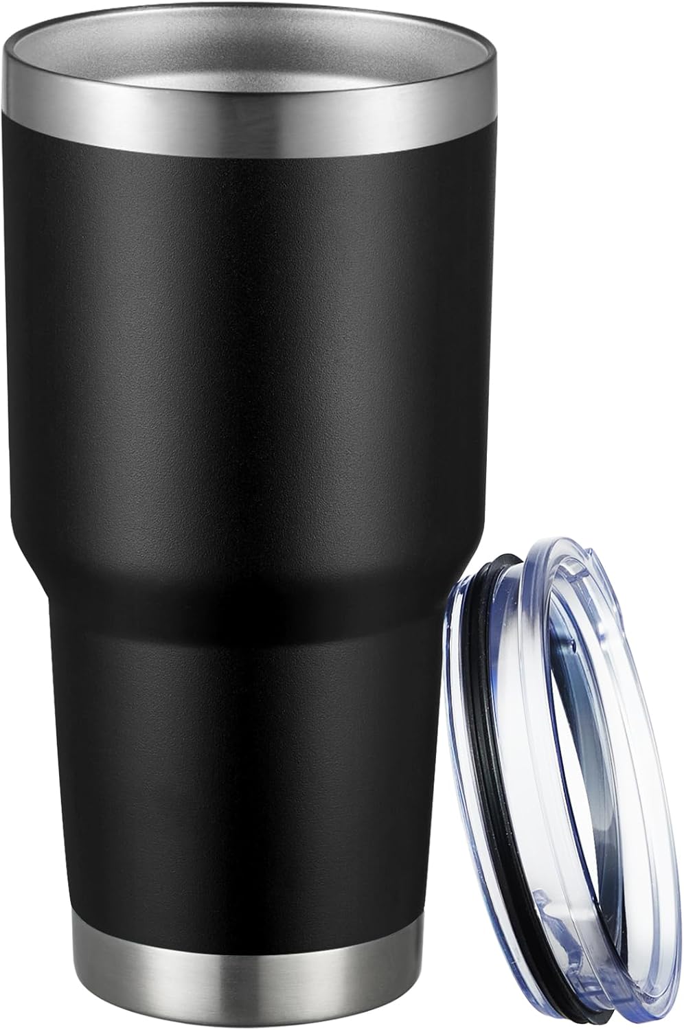 MEWAY 30oz Tumbler Double Wall Vacuum Insulated Travel Mug, Stainless Steel Tumbler with Lid, Durable Powder Coated Insulated Coffee Cup for Cold & Hot Drinks (Black,1 PACK)