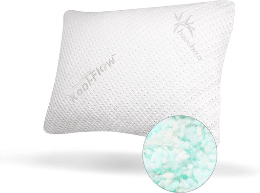 Snuggle-Pedic Standard Shredded Memory Foam Pillow for Sleeping - Cooling and Neck, Back, and Shoulder Support - Ideal for Side Sleepers, Pregnancy, Dorm Rooms, and Travel - USA Quality