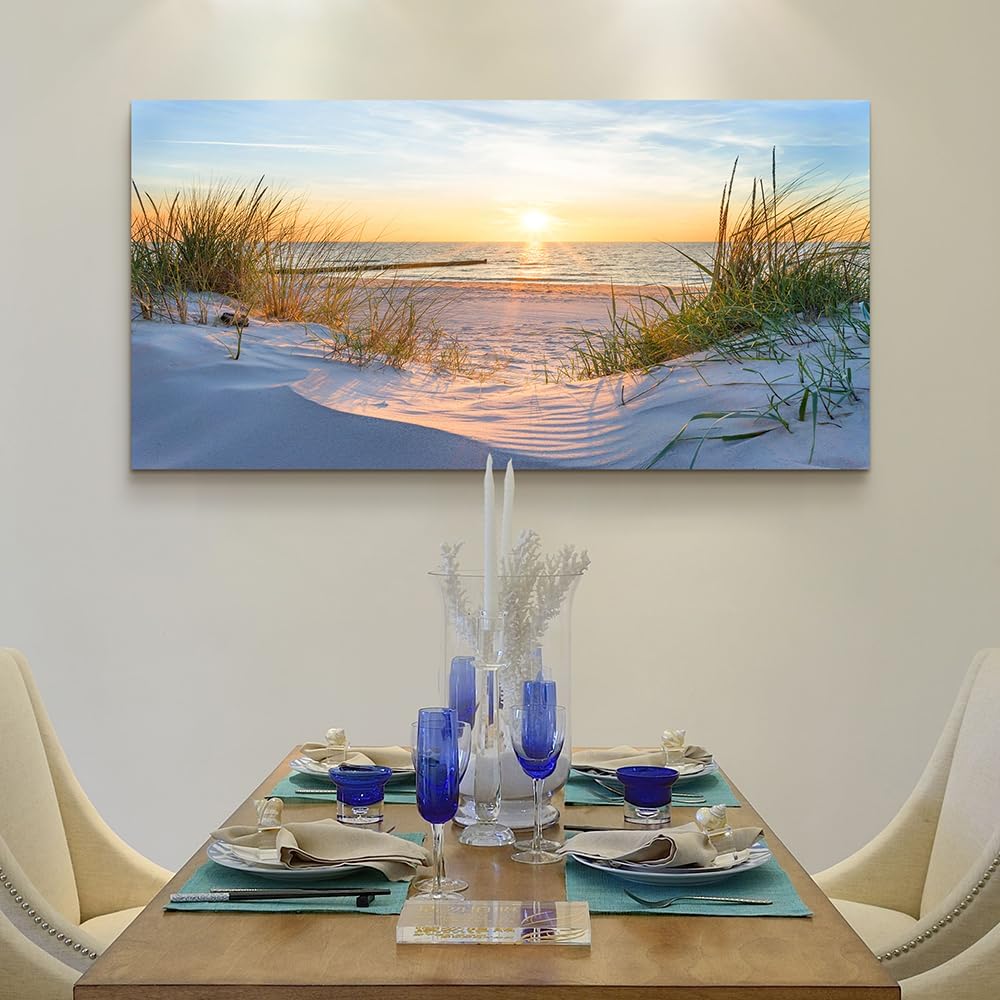 Wapluam Wall Art For Living Room Large Canvas Wall Decor For Bedroom Modern Fashion Office Wall Decorations Ocean Beach Wall Paintings Blue Sea Landscape Pictures Prints Artwork Home Decor mural