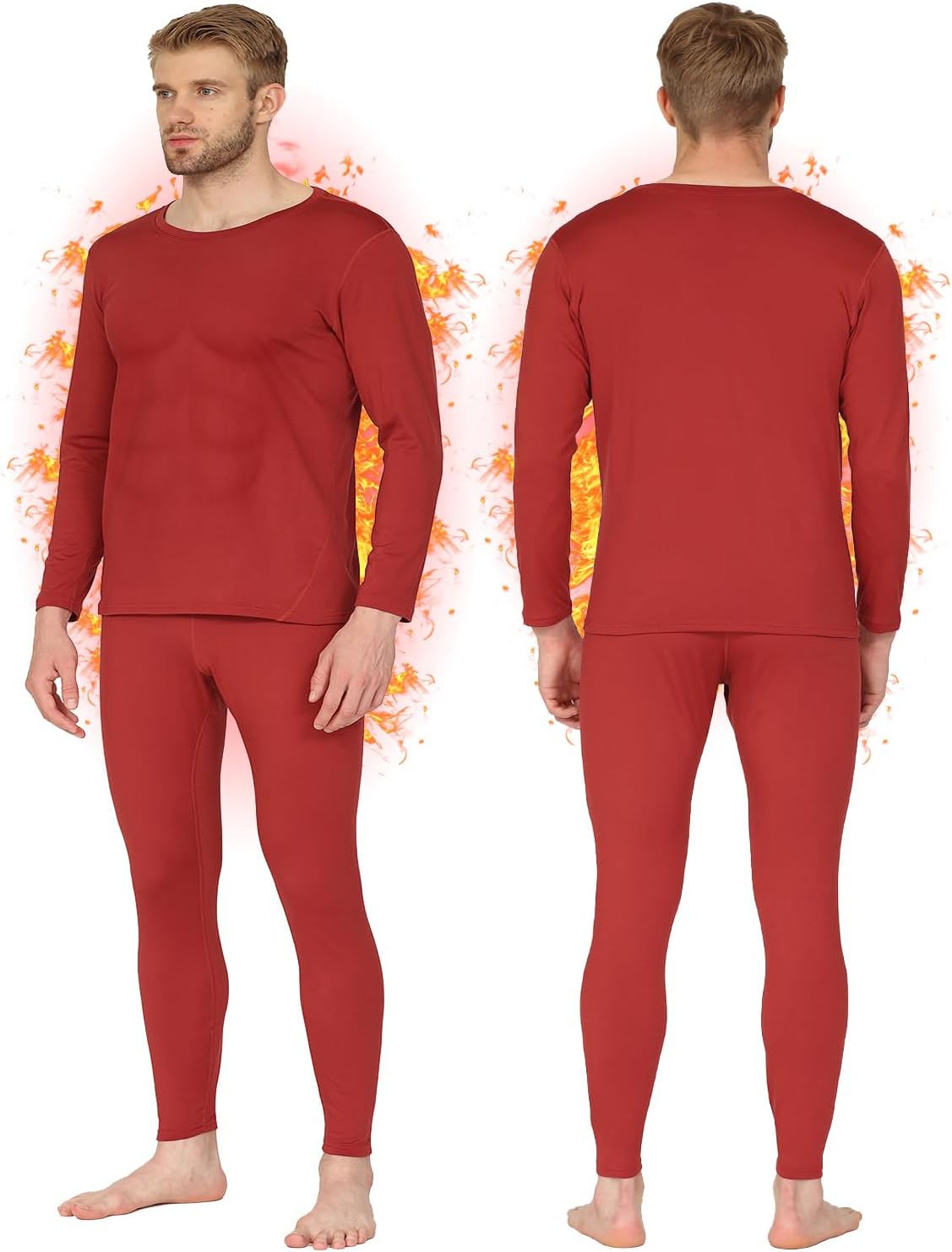 HEROBIKER Long Johns Thermal Underwear for Men Skiing Winter Warm Hunting Gear Fleece Lined Base Layer Set Top Bottom