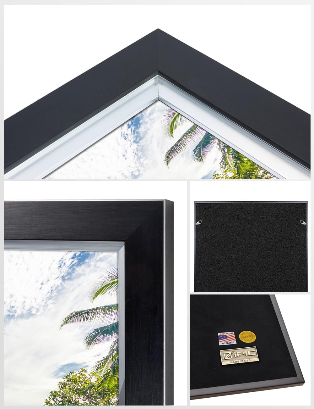 IPIC - "Tropical Memories Personalized Framed Wall Art, Custom Beach Canvas Print with Name and Date on Rock, A Personalized Gift for Couple, Wedding, or Anniversary, Coastal Home Decor