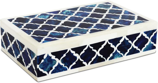 Handicrafts Home Handmade Patisserie Pattern Decorative Box - Storage Organizer, Decor Centrepiece, Memory Keepsakes, Home Decor - Boho Style Treasure Box, Multipurpose Gift - Classic, 8x5x2