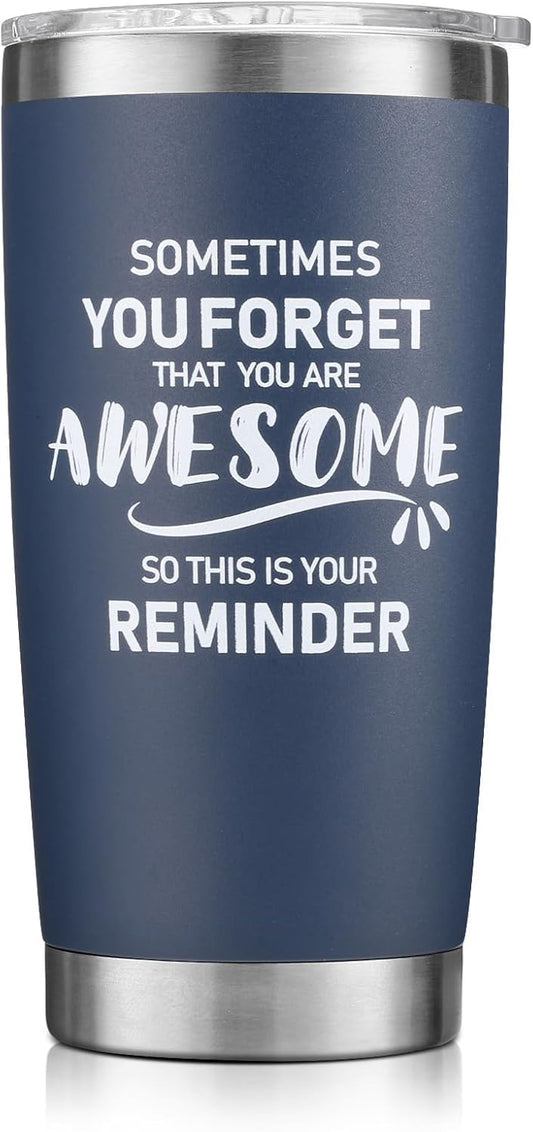 NOWWISH Birthday Gifts for Men, Inspirational Awesome Tumbler, Cup for Men Dad Father Husband Boyfriend Best Friend - Navy Blue 20oz