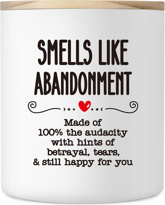 Farewell Retirement Gift for Coworker Friend, 10OZ Funny Leaving Candle Gifts, Moving Away Going Away Goodbye Gifts for Women Coworkers Work Bestie, Smells Like Abandonment Scented Soy Candle