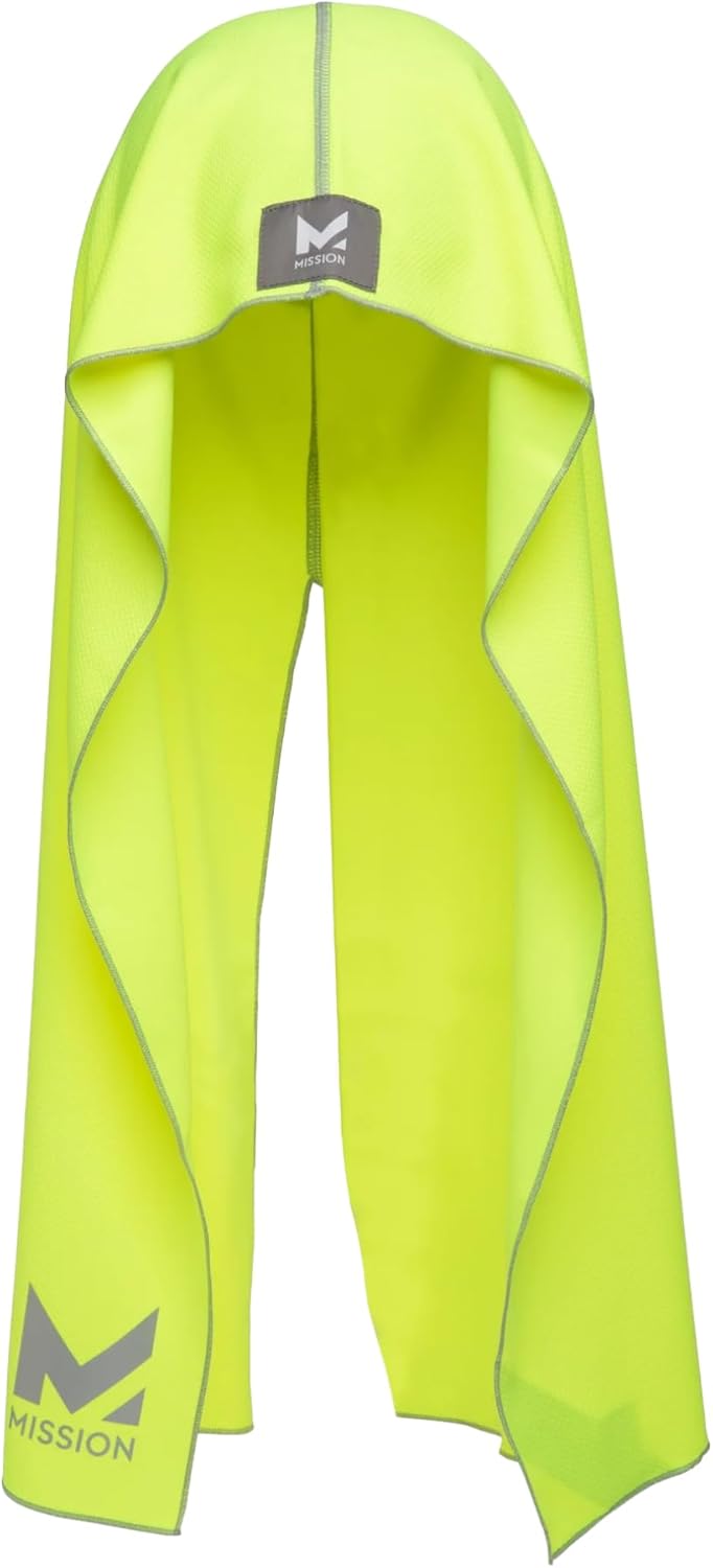 MISSION Cooling Hoodie Towel- Hood Towel, Evaporative Cool Technology, Cools Instantly When Wet, UPF 50 Sun Protection, Contours Your Head to Stay in Place, Great for Sports, Fitness, Gym