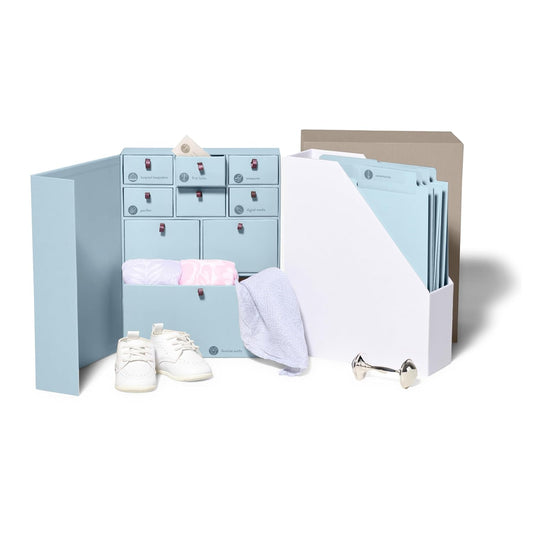 Savor | The Original Deluxe Baby Keepsake Box | Fabric Bound Acid-Free Modern Gender-Neutral Newborn Keepsake and Memory Organizer with Labels |for Pregnancy, Mother’s Day, Baby Shower, New Baby