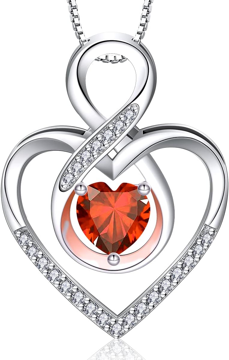 RIVIKO Infinity Heart Symbol Necklace for Women 925 Sterling Silver Love Heart Pendant Valentine's Day Mother's Day Anniversary Birthday Christmas Jewelry Gifts for Women Mom Wife Sister Her Friends